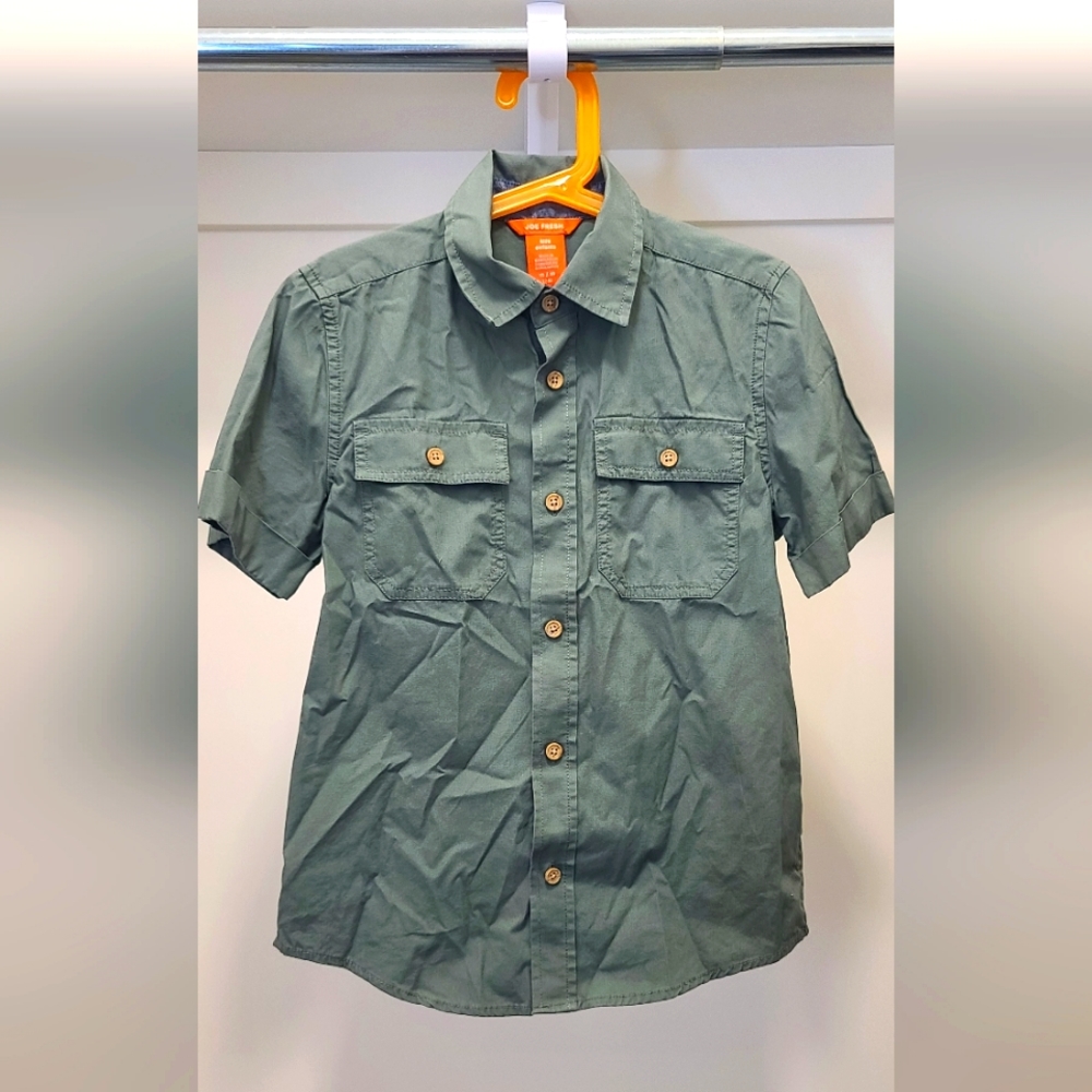 Green safari shirt, M 7-8 , Joe fresh kids